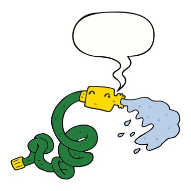 karikatür hortum ve konuşma balonu