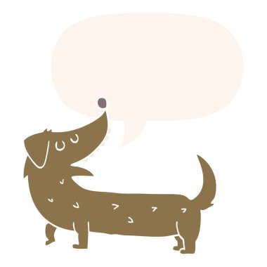 retro tarzında karikatür köpek ve konuşma balonu