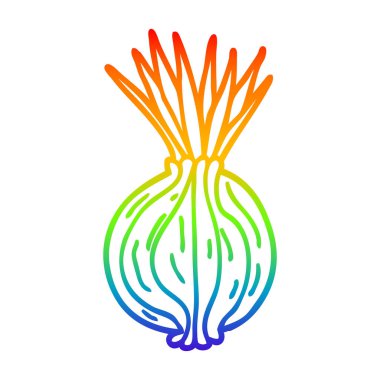 gökkuşağı degrade çizgi çizim karikatür soğan filizlenme