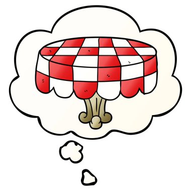 çizgi film masası ve pürüzsüz degrade tarzında düşünce balonu