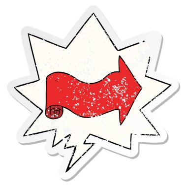 karikatür işaret ok ve konuşma balonu sıkıntılı etiket