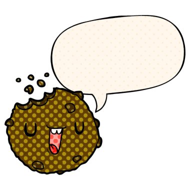çizgi roman tarzında karikatür çerez ve konuşma balonu