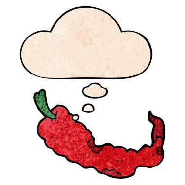 karikatür biber ve grunge doku patter düşünce kabarcık