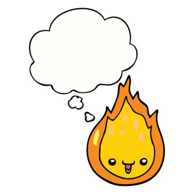 karikatür alev ve düşünce balonu