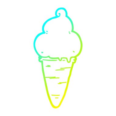 soğuk degrade çizgi çizim karikatür dondurma