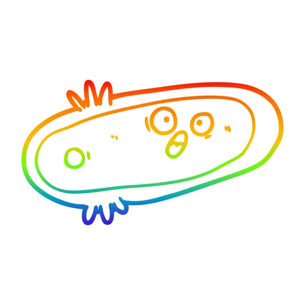 Радужная градиентная линия, рисующая мультяшные микробы — стоковый вектор