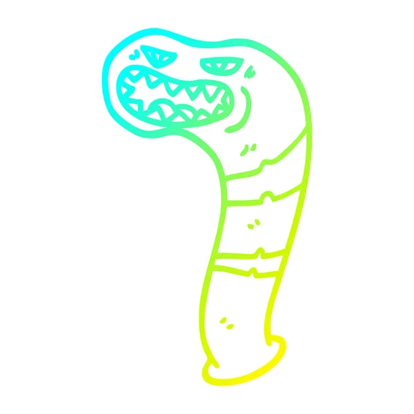 Froid gradient ligne dessin dessin animé monstre sangsue — Image vectorielle