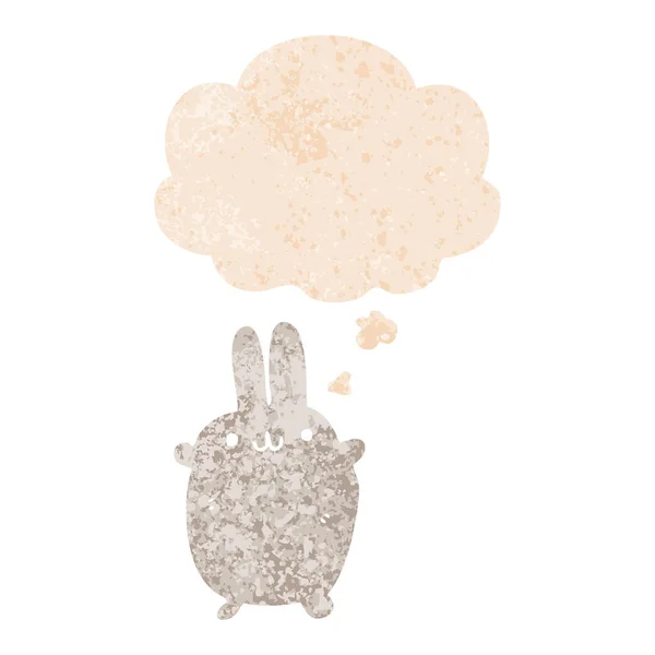 Kreslený králík a myšlenková bublina ve stylu retro — Stockový vektor