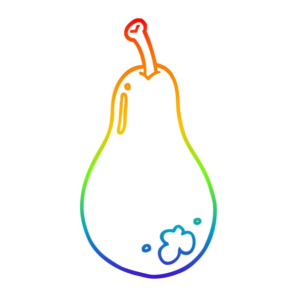 彩虹渐变线绘制卡通梨 — 图库矢量图片