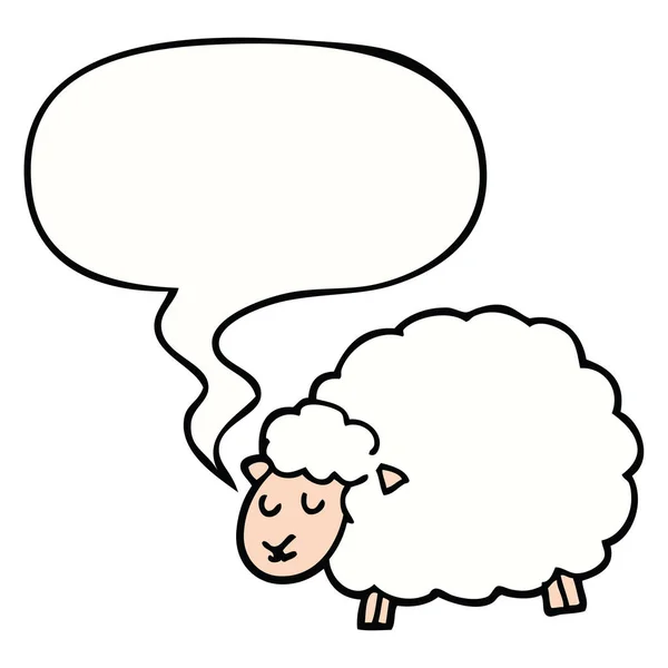 Dessin animé moutons et bulle de la parole — Image vectorielle