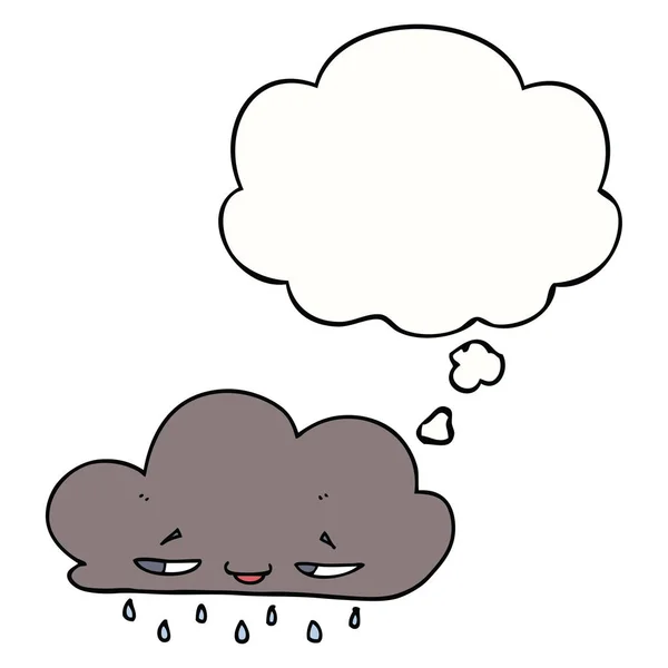 Karikatür yağmur bulutu ve düşünce balonu — Stok Vektör