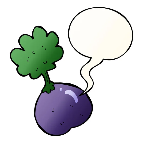 Bulle de légumes et de discours dessin animé dans un style dégradé lisse — Image vectorielle