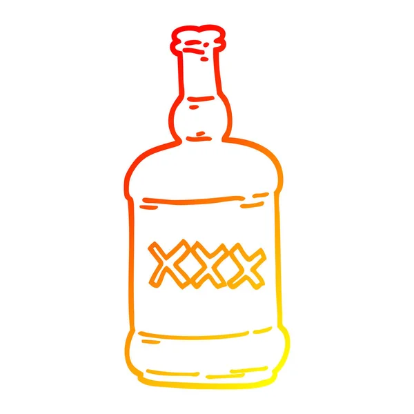 Línea de gradiente caliente dibujo dibujos animados espíritus botella — Vector de stock
