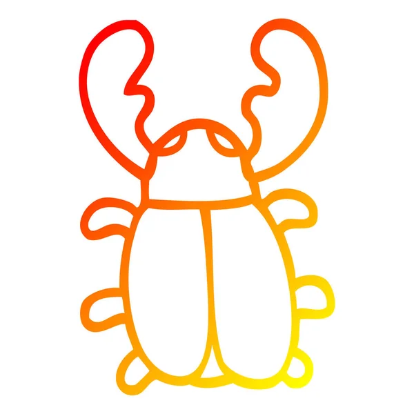 Warme Steigungslinie Zeichnung Cartoon riesiger Käfer — Stockvektor