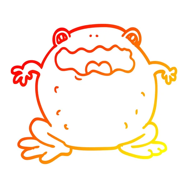 Warme gradiënt lijntekening cartoon Toad — Stockvector