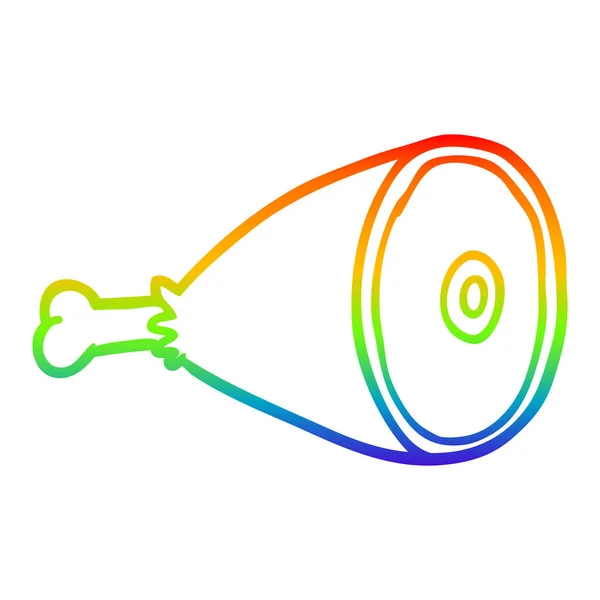 Linha de gradiente arco-íris perna desenho de carne — Vetor de Stock