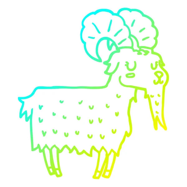 Studená Přechodová čára kresba kreslená koza — Stockový vektor