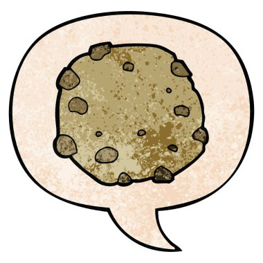 retro doku tarzıkarikatür çerez ve konuşma balonu