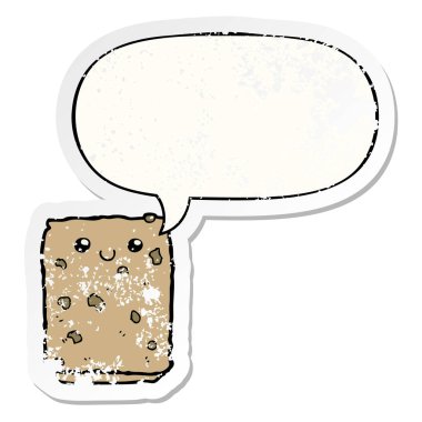 karikatür bisküvi ve konuşma balonu sıkıntılı etiket
