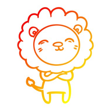 sıcak degrade çizgi çizim karikatür aslan