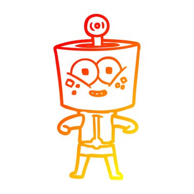 sıcak degrade çizgi çizim mutlu karikatür robot