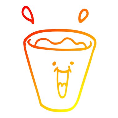 sıcak degrade çizgi çizim karikatür mutlu içecekler