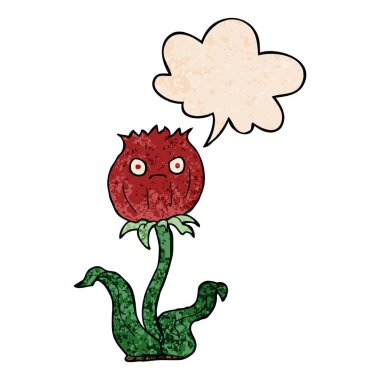 retro doku tarzında karikatür devedikeni ve konuşma balonu