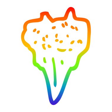 gökkuşağı gradyan çizgi çizim karikatür köpek diş