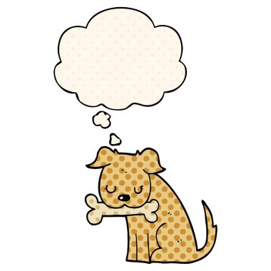 çizgi film köpek ve çizgi roman tarzında düşünce balonu