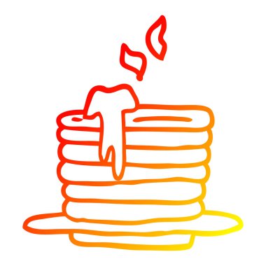 sıcak degrade çizgi krep karikatür yığını çizim