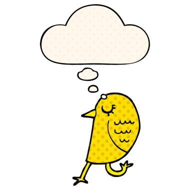 çizgi film kuş ve çizgi roman tarzında düşünce balonu