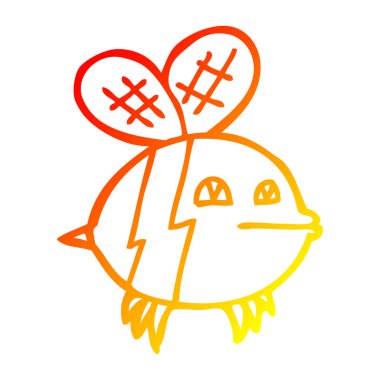 sıcak degrade çizgi çizim karikatür arı