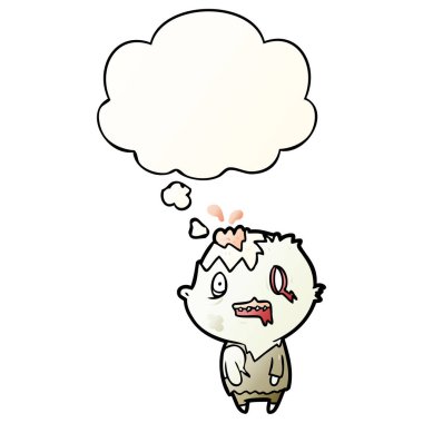 çizgi film zombi ve pürüzsüz degrade tarzında kabarcık düşünce