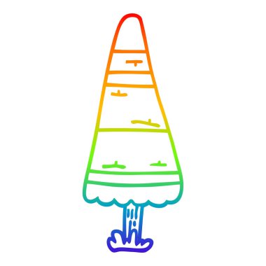 gökkuşağı degrade çizgi çizim karikatür noel ağacı