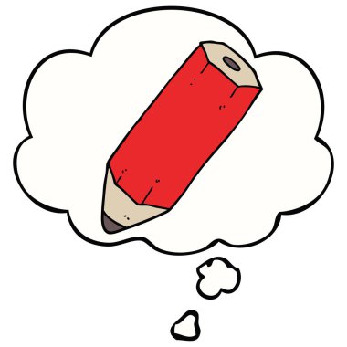 karikatür kalem ve düşünce balonu