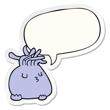 karikatür deniz anemon ve konuşma kabarcık etiket
