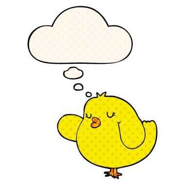 çizgi film kuş ve çizgi roman tarzında düşünce balonu