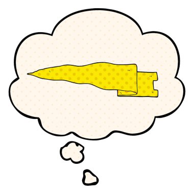 çizgi roman tarzında karikatür sallayarak afiş ve düşünce balonu