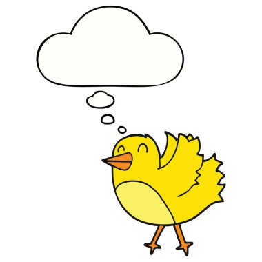 karikatür kuş ve düşünce balonu