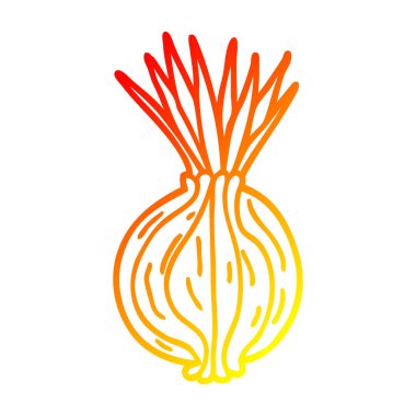 sıcak degrade çizgi çizim karikatür soğan filizlenme