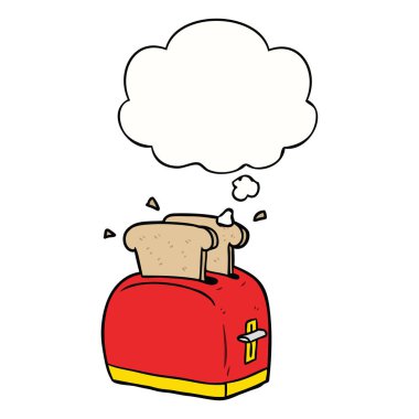 karikatür tost makinesi ve düşünce balonu