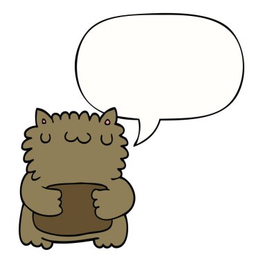 karikatür ayı ve konuşma balonu