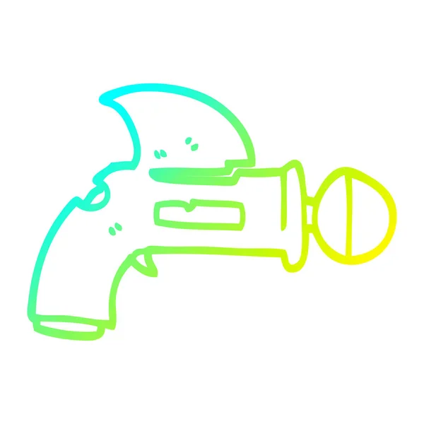 Kalte Gradientenlinie Zeichnung Cartoon ray gun — Stockvektor