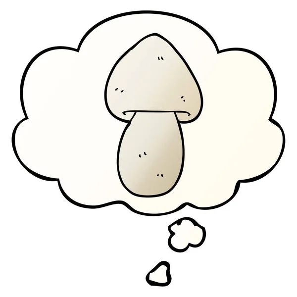 卡通蘑菇和思想泡泡在平滑的梯度风格 — 图库矢量图片