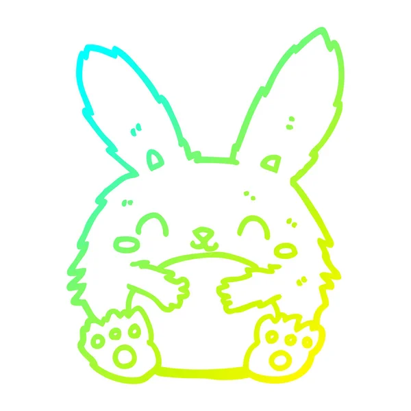 Kall gradient linje ritning söt tecknad kanin — Stock vektor