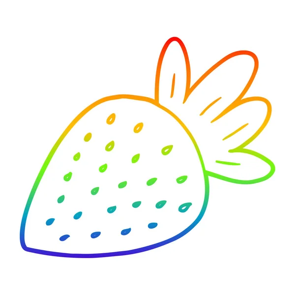 虹のグラデーションライン描画漫画イチゴ — ストックベクタ