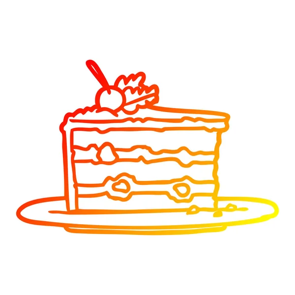 Ligne de gradient chaud dessin dessert savoureux ; gâteau — Image vectorielle
