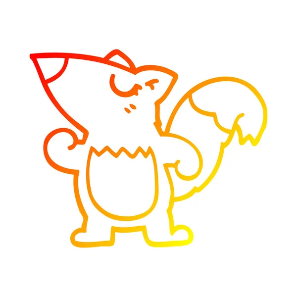 Warme kleurovergang lijntekening cartoon eekhoorn — Stockvector