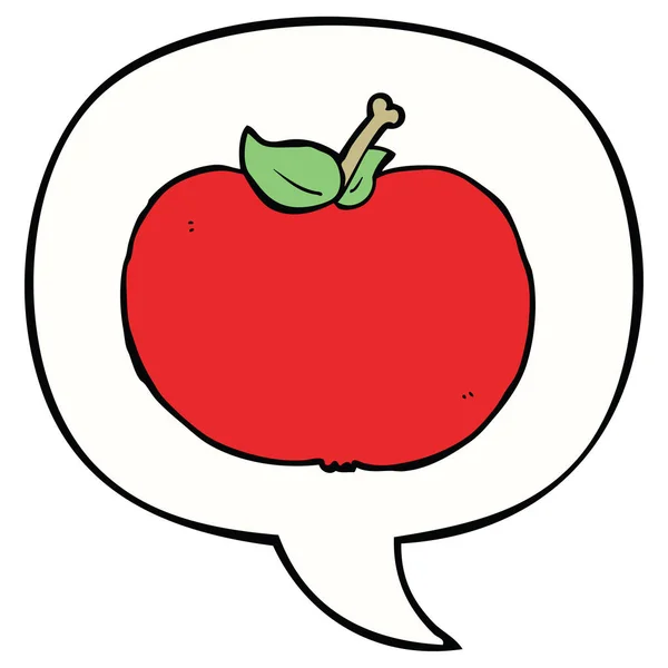 Jabłko kreskówka i bańka mowy — Wektor stockowy