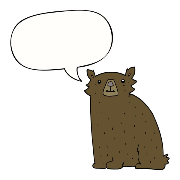 Niedźwiedź animowany i bańka mowy — Wektor stockowy